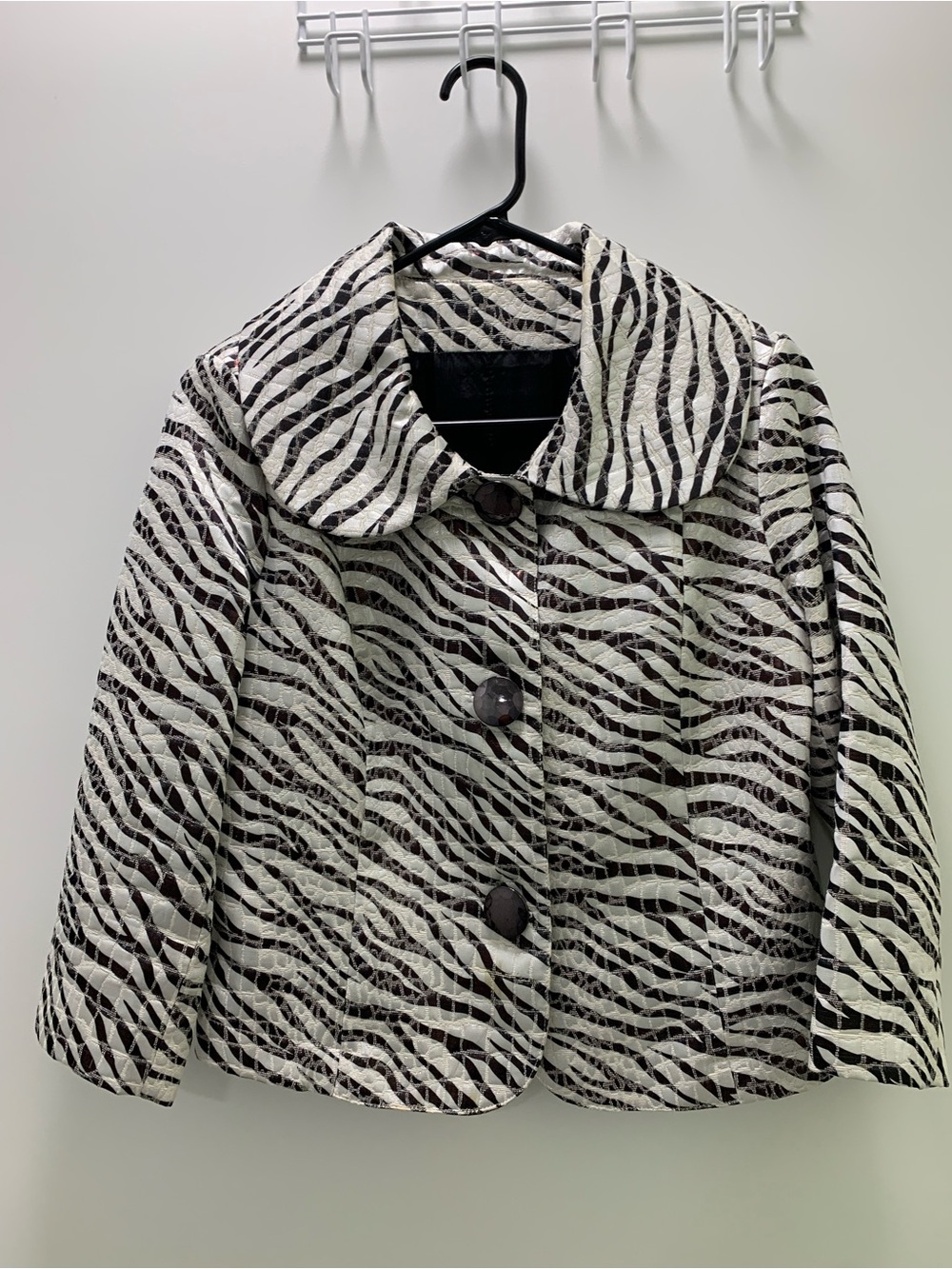 Women’s' Black & White Zebra Print jacket size XS-S